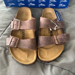 Birkenstock Dark Brown Leather Sandals NWT